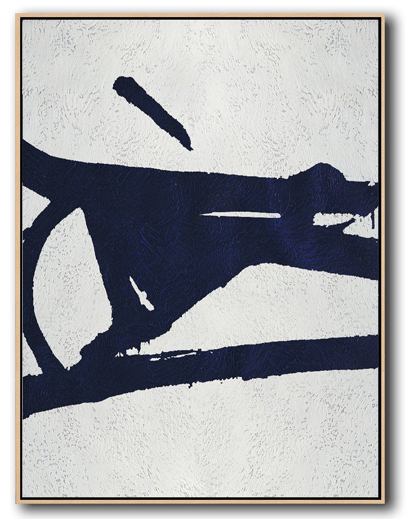 Buy Hand Painted Navy Blue Abstract Painting Online - Buy Wall Canvas Huge
